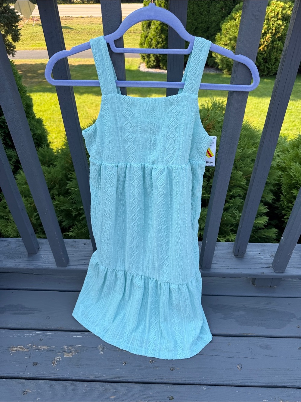 Carter's Girls Aqua Textured Sundress Sz 7